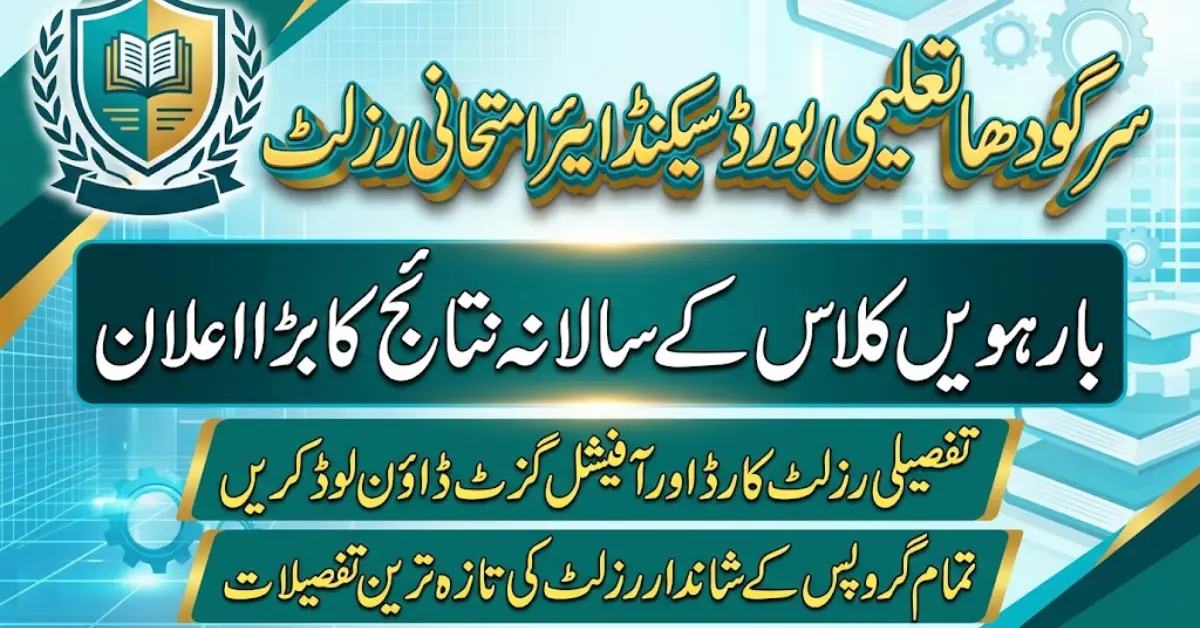 BISE Sargodha 12th Class Result 2026 Check By Roll Number, SMS & Gazette Official